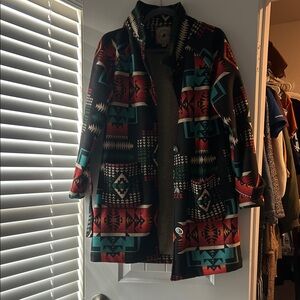 Tribal Patterned Pea Coat